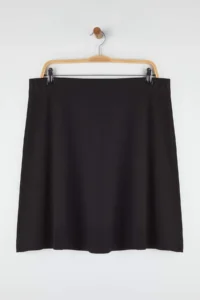 Trendyol Curve Black Short Knitting Plus Size Skirt - Image 5