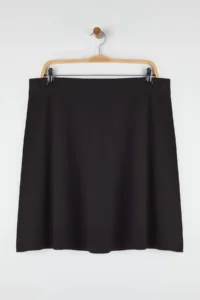 Trendyol Curve Black Short Knitting Plus Size Skirt - Image 6