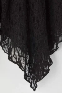 Trendyol Curve Black Lace Asymmetric Mendil Form Midi Knitting Plus Size Skirt - Image 6