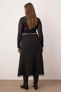 Trendyol Curve Black Midi Knitting Plus Size Skirt - Image 4