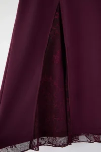 Trendyol Curve Plum Lace Slit Detailed Midi Knitting Plus Size Skirt - Image 6