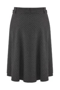 Trendyol Curve Anthracite Belt Detailed Striped Midi Weaving Plus Size Skirt - Image 7
