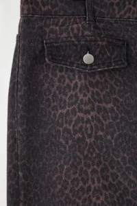 Trendyol Curve Brown animals Patterned Plus Size denim Skirt - Image 4