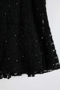 Trendyol Curve Black Skirt Tip Frilly Knitting Lace Plus Size Skirt - Image 6