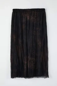 Trendyol Curve Khaki Pilili animals Patterned Midi Weaving Plus Size Skirt - Image 5