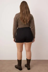 Trendyol Curve Black slit Knitting Plus Size Skirt - Image 4