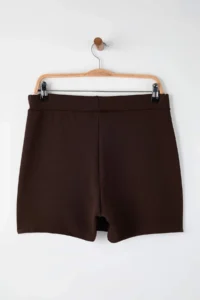 Trendyol Curve Brown slit Knitting Plus Size Skirt - Image 7