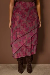 Trendyol Curve Burgundy Knitting Plus Size Skirt - Image 3