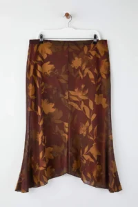 Trendyol Curve Multicolored Printed bodycon Tulle Flexible Knitting Plus Size Skirt - Image 3