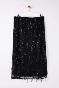 Trendyol Curve Black New year Weaving Plus Size Skirt - Image 4