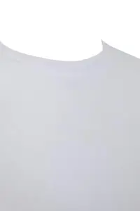 Trendyol Curve White 100% Cotton Long Sleeve Crew Neck Regular Basic Knitting Plus Size T-Shirt - Image 6