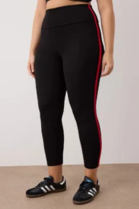 Trendyol Curve Black Side striped Plus Size Knitting Leggings - Image 4