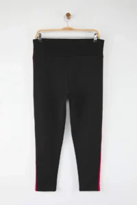 Trendyol Curve Black Side striped Plus Size Knitting Leggings - Image 8