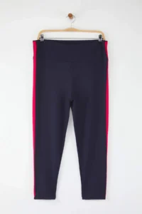 Trendyol Curve Navy Blue Side striped Plus Size Knitting Leggings - Image 6