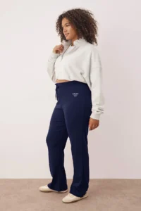 Trendyol Curve Navy Blue High Waist Elastic Waist Printed Knitting Plus Size Leggings