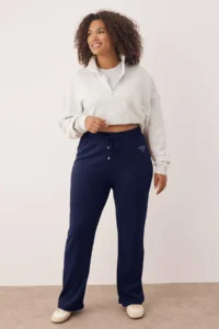 Trendyol Curve Navy Blue High Waist Elastic Waist Printed Knitting Plus Size Leggings - Image 2