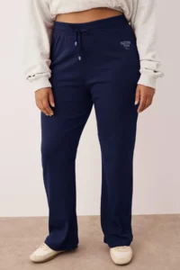 Trendyol Curve Navy Blue High Waist Elastic Waist Printed Knitting Plus Size Leggings - Image 3