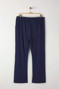 Trendyol Curve Navy Blue High Waist Elastic Waist Printed Knitting Plus Size Leggings - Image 7