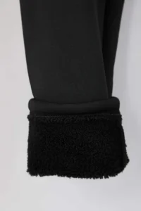 Trendyol Curve Winter Essential/Ski Collection Black Warm Full Size Leggings with Fleece/Plush Inside - Image 8