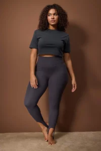 Trendyol Curve Gray Brushed Soft Material Fuzo Full Size Yoga Knitting Sports Leggings