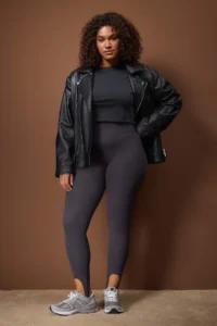Trendyol Curve Gray Brushed Soft Material Fuzo Full Size Yoga Knitting Sports Leggings - Image 2