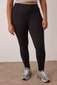 Trendyol Curve Black Soft Brushed Material Reflector Print Detailed Full Size Knitting Sports Leggings - Image 3