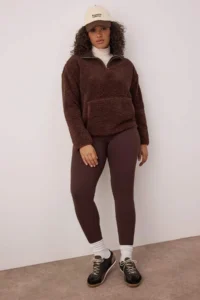 Trendyol Curve Brown Soft Brushed Material Reflector Print Detailed Full Size Knitting Sports Leggings - Image 2