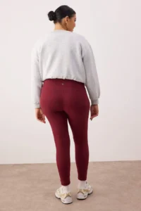 Trendyol Curve Burgundy Soft Brushed Material Reflector Print Detailed Full Size Knitting Sports Leggings - Image 4
