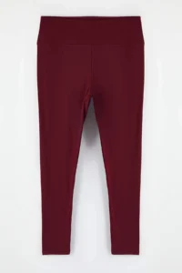 Trendyol Curve Burgundy Soft Brushed Material Reflector Print Detailed Full Size Knitting Sports Leggings - Image 5