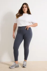 Trendyol Curve Anthracite Soft Brushed Material Reflector Print Detailed Full Size Knitting Sports Leggings