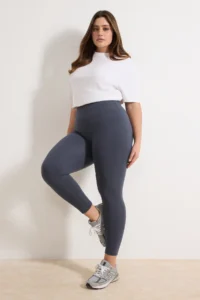 Trendyol Curve Anthracite Soft Brushed Material Reflector Print Detailed Full Size Knitting Sports Leggings - Image 2