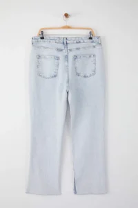 Trendyol Curve Light Blue High Waist Slit Detailed Flare Fit plus size jeans - Image 8
