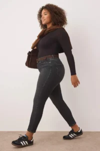 Trendyol Curve Gray High Waist Flexible skinny denim plus size jeans