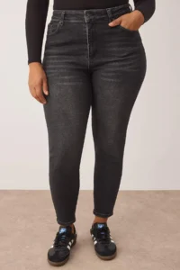 Trendyol Curve Gray High Waist Flexible skinny denim plus size jeans - Image 3