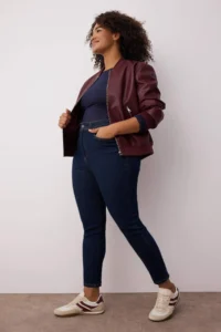 Trendyol Curve Dark Blue High Waist Flexible skinny denim plus size jeans - Image 2