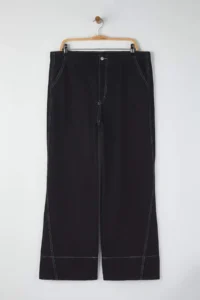 Trendyol Curve Anthracite High Waist Stitching Detailed Wide Leg Plus Size Wide Leg jeans - Image 5