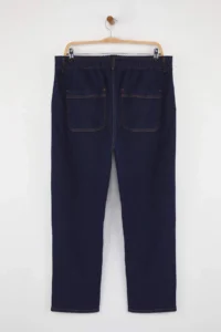 Trendyol Curve Dark Blue Yüksel Waist Elastic Waist Plus Size Mom Fit jeans - Image 7