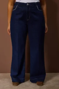 Trendyol Curve Special Collection Dark Blue Pocket Detail Straight Fit 100% Cotton Non-Stretch jeans - Image 3