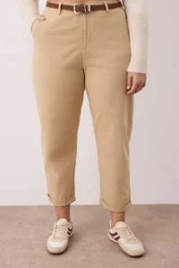 Trendyol Curve Beige High Waist Arched Mom Fit denim plus size jeans - Image 3