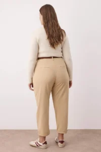 Trendyol Curve Beige High Waist Arched Mom Fit denim plus size jeans - Image 4