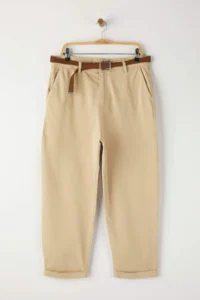 Trendyol Curve Beige High Waist Arched Mom Fit denim plus size jeans - Image 5
