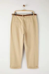 Trendyol Curve Beige High Waist Arched Mom Fit denim plus size jeans - Image 7