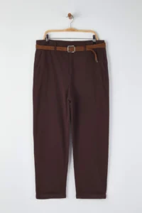 Trendyol Curve Brown High Waist Arched Mom Fit denim plus size jeans - Image 5