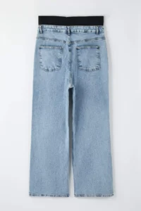 Trendyol Curve Mavi High Waist Elastic Waist Geni Hem Plus Size Wide Leg jeans - Image 11