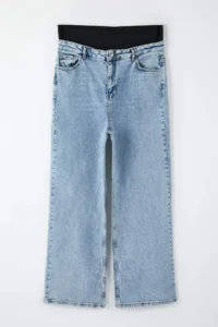 Trendyol Curve Mavi High Waist Elastic Waist Geni Hem Plus Size Wide Leg jeans - Image 8