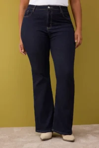 Trendyol Curve Dark Blue High Waist flared leg denim Plus Size Flare jeans - Image 3