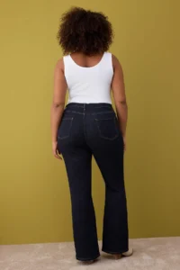 Trendyol Curve Dark Blue High Waist flared leg denim Plus Size Flare jeans - Image 4
