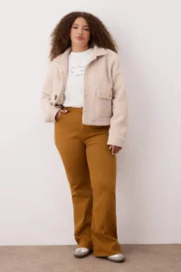 Trendyol Curve Mustard High Waist flared leg denim Plus Size Flare jeans