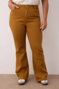 Trendyol Curve Mustard High Waist flared leg denim Plus Size Flare jeans - Image 3