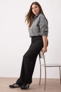 Trendyol Curve Black High Waist flared leg Plus Size Flare Fit jeans - Image 2